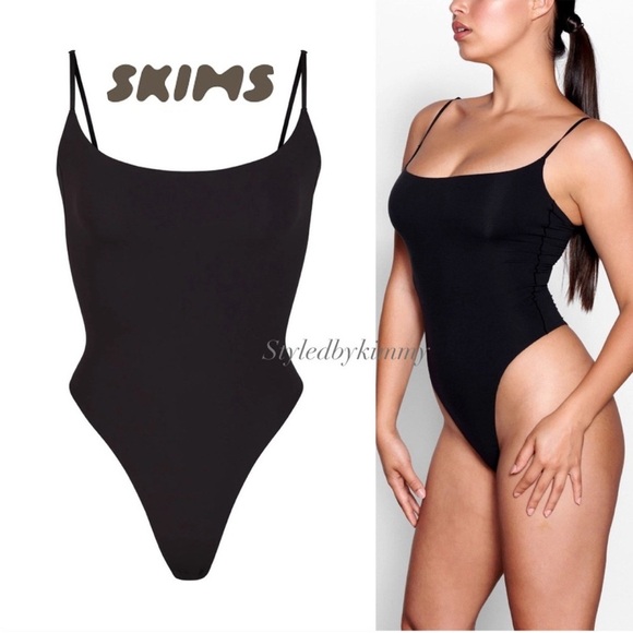 SKIMS Fits Everybody Cami Bodysuit in Onyx M NWT New - Picture 1 of 5